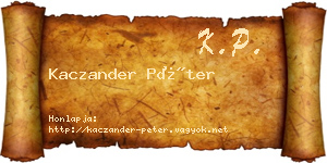 Kaczander Péter névjegykártya