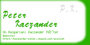peter kaczander business card